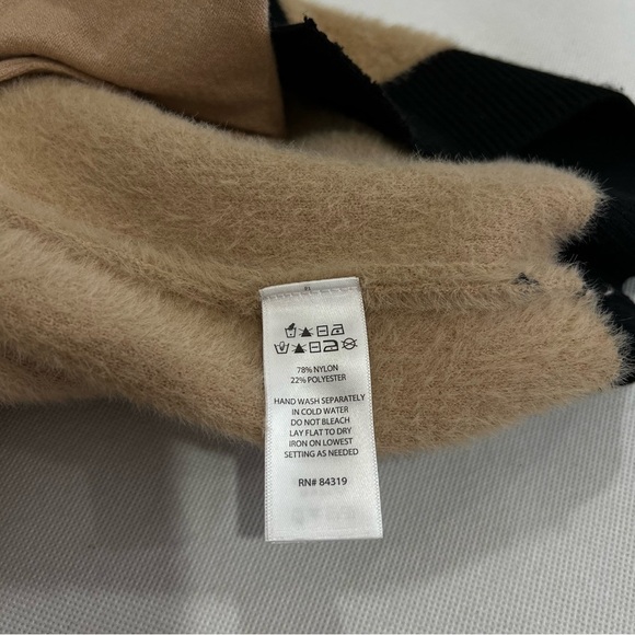 Rachel Zoe Eyelash Fuzzy Cardigan Size Small Camel Black Open Front Long Sweater - Picture 2 of 7